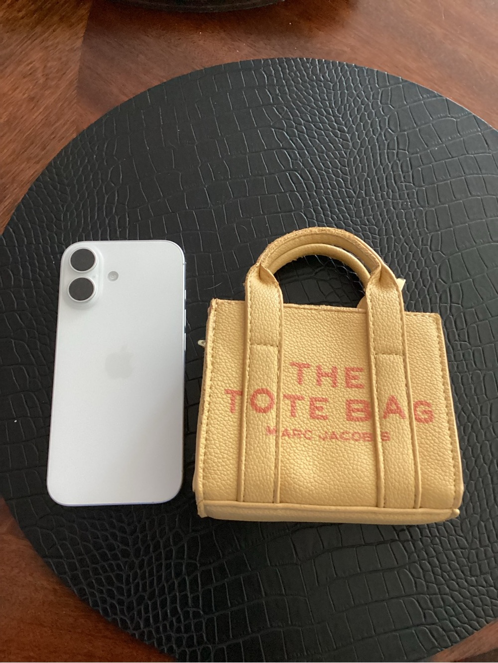 Marc Jacobs Yellow Mini Tote with Pink Logo Print - Picture 6 of 6
